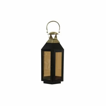 Lantern DKD Home Decor Black Crystal Iron Golden (22 x 20...