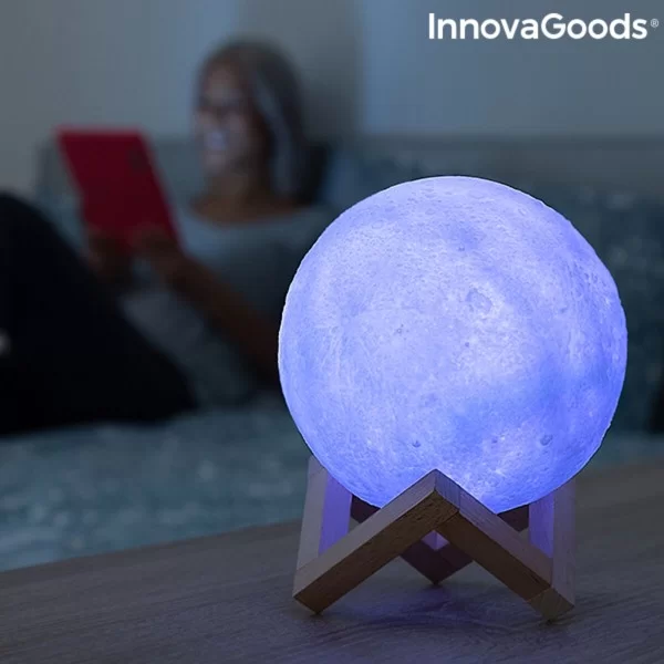 Rechargeable LED Moon Lamp Moondy InnovaGoods Wood 1,5 W (1 Unit) (Refurbished A)