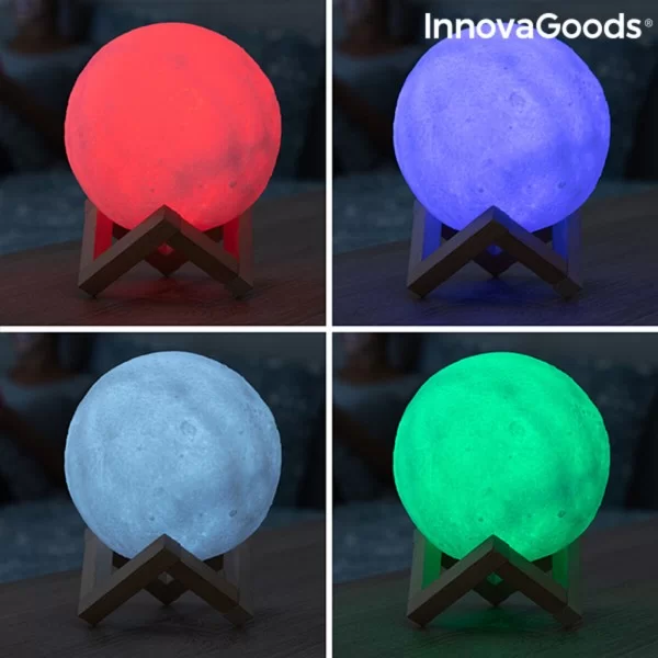 Rechargeable LED Moon Lamp Moondy InnovaGoods Wood 1,5 W (1 Unit) (Refurbished A)