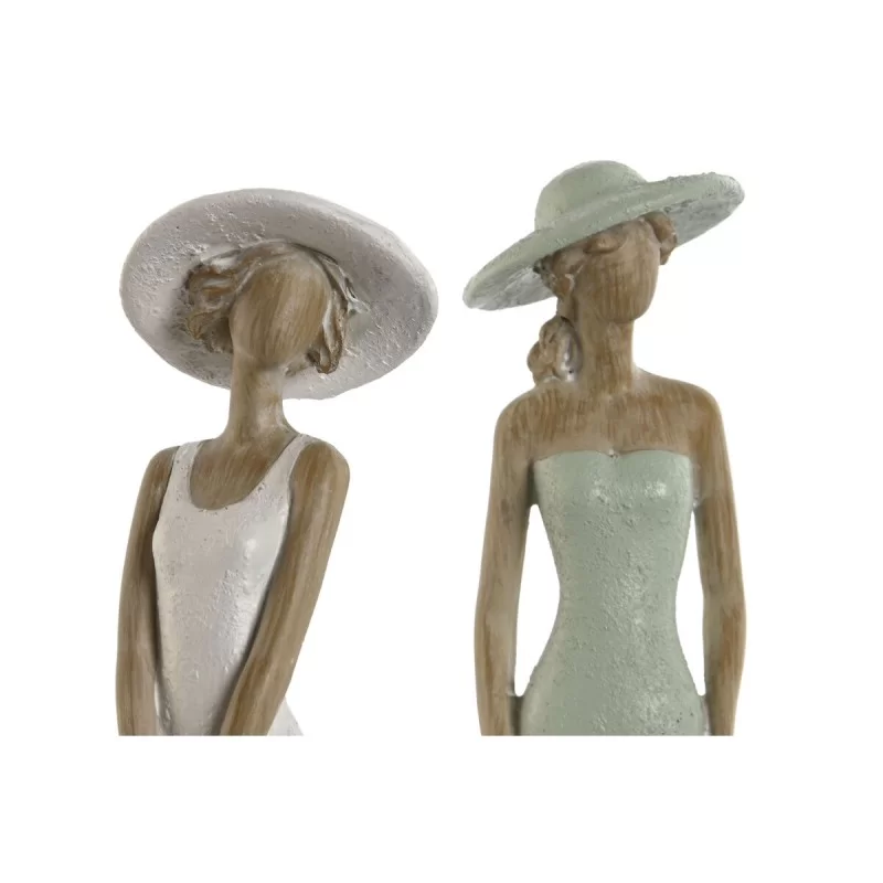 Decorative Figure Home ESPRIT White Green Lady...