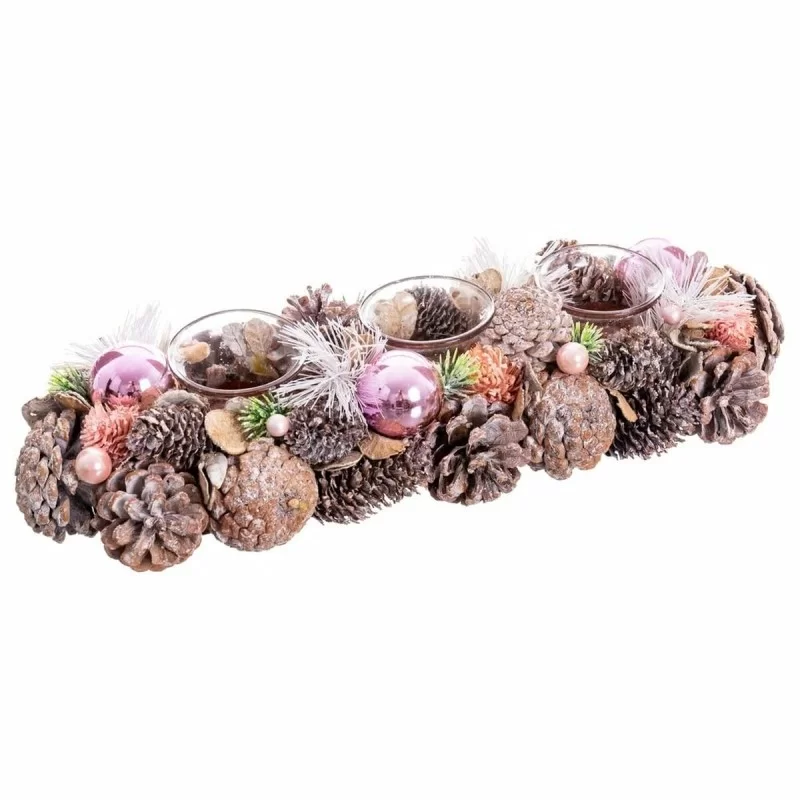 Christmas Candle Holder White Pink Plastic Foam...