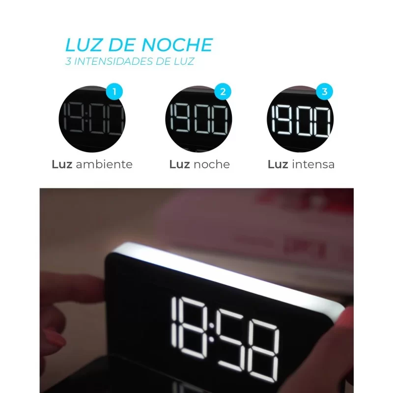 Alarm Clock with Wireless Charger KSIX BXCQI09...