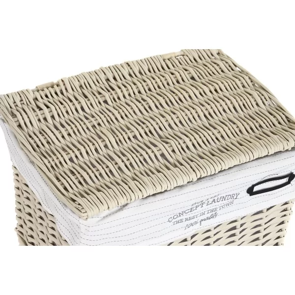 Set of Baskets DKD Home Decor Beige Polyester wicker (44 x 34 x 56 cm)