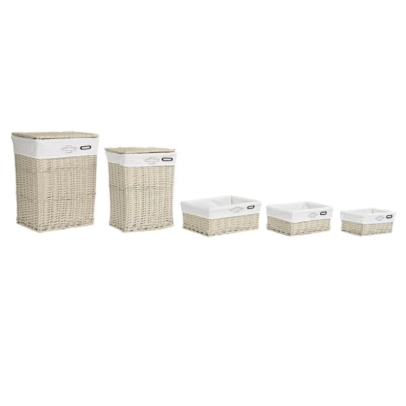 Set of Baskets DKD Home Decor Beige Polyester...