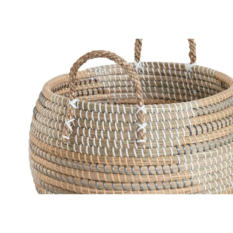 Basket set DKD Home Decor Tropical Seagrass 40...
