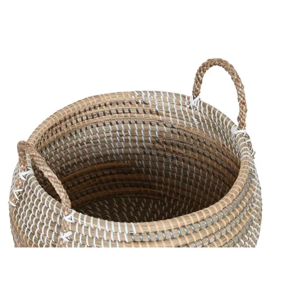 Basket set DKD Home Decor Tropical Seagrass 40 x 40 x 24 cm