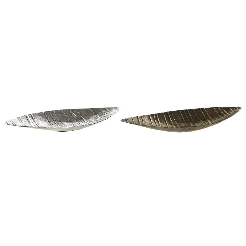 Centerpiece DKD Home Decor 62 x 22 x 7 cm Aged finish Silver Golden Modern (2 Units)