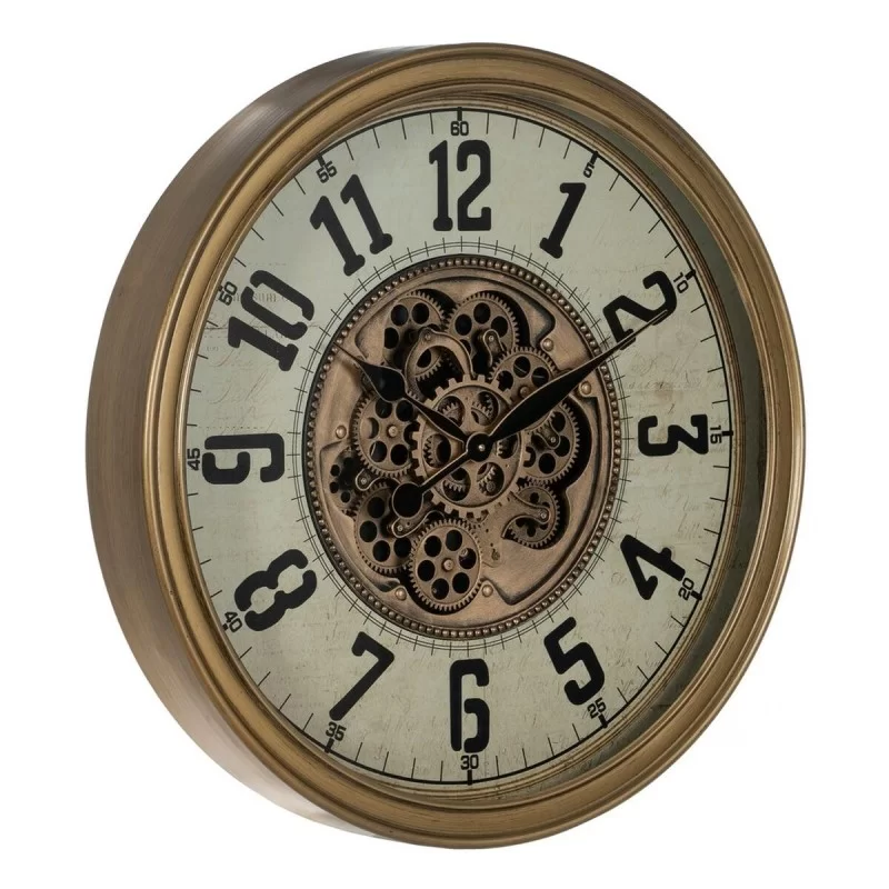Wall Clock Cream Golden Crystal Iron 66 x 9,5 x...