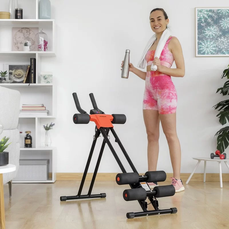 Folding Abdominal Machine with Exercise Guide...