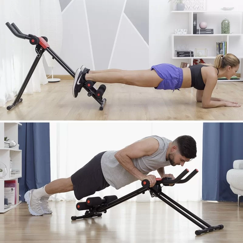 Folding Abdominal Machine with Exercise Guide...