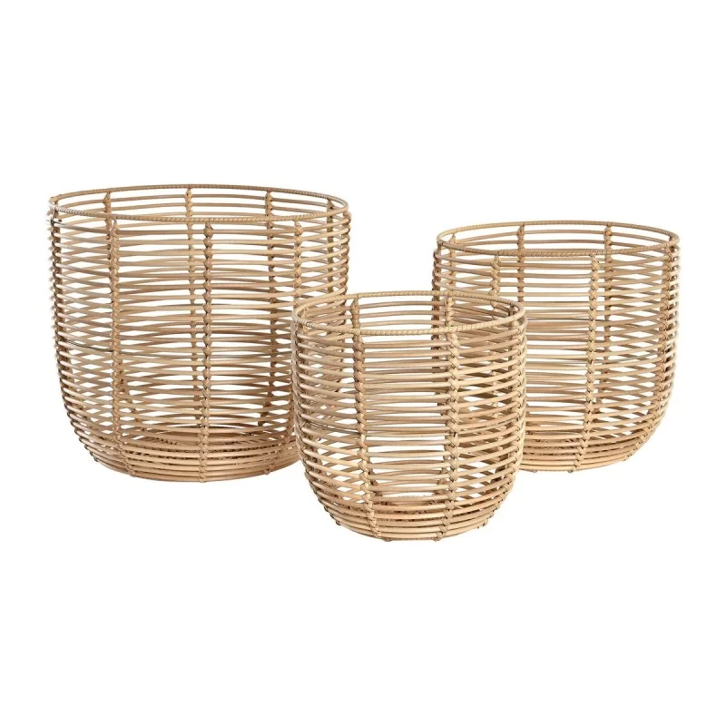Basket set DKD Home Decor Metal PP (36 x 36 x...