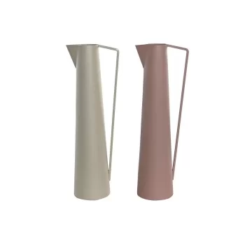 Vase DKD Home Decor 15 x 11 x 45 cm Beige Pink Iron (2...