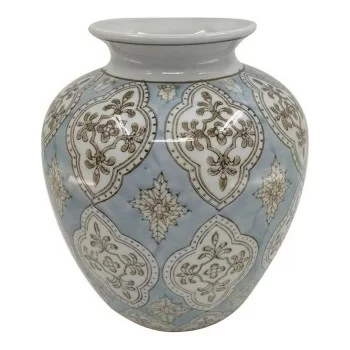 Vase DKD Home Decor Porcelain Beige Blue Arab 22 x 22 x...
