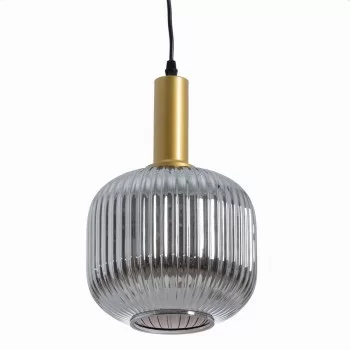 Ceiling Light Crystal Grey Golden Metal 20 x 20 x 30 cm 2