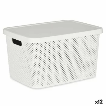 Storage Box with Lid White Plastic 19 L 28 x 22 x 39 cm...
