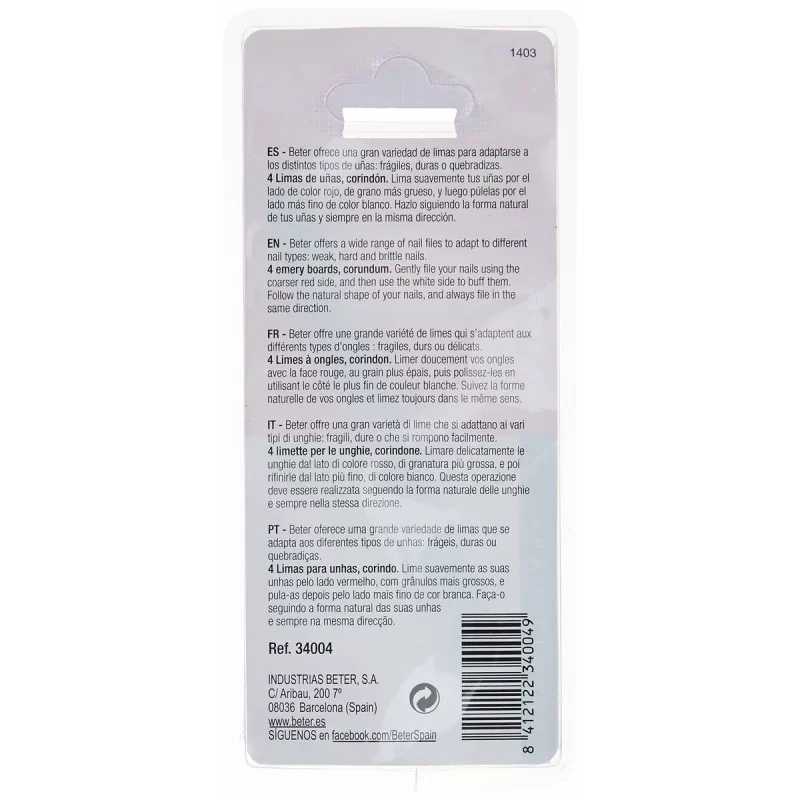Nail file Beter Lima 4 Pieces