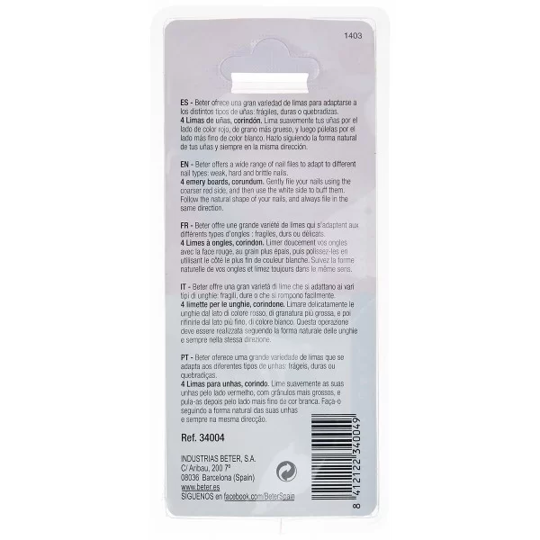 Nail file Beter Lima 4 Pieces