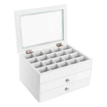 Jewelry box DKD Home Decor Crystal White MDF Wood 25 x 19...