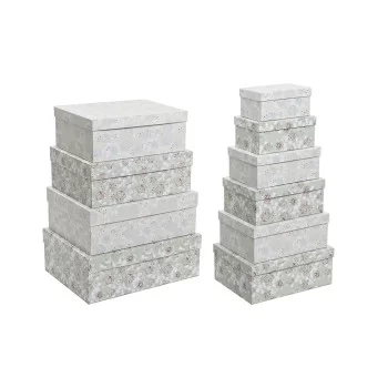 Set of Stackable Organising Boxes DKD Home Decor Beige...