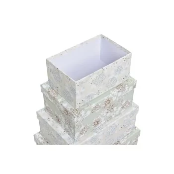 Set of Stackable Organising Boxes DKD Home Decor Beige... 2