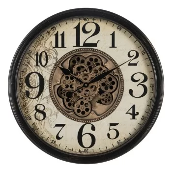 Wall Clock Black Cream Crystal Iron 66 x 9,5 x 66 cm (3...