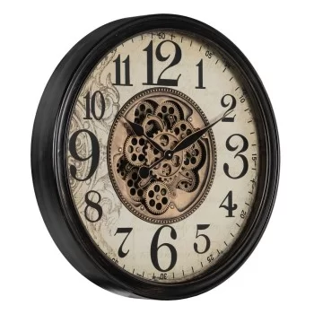 Wall Clock Black Cream Crystal Iron 66 x 9,5 x 66 cm (3... 2
