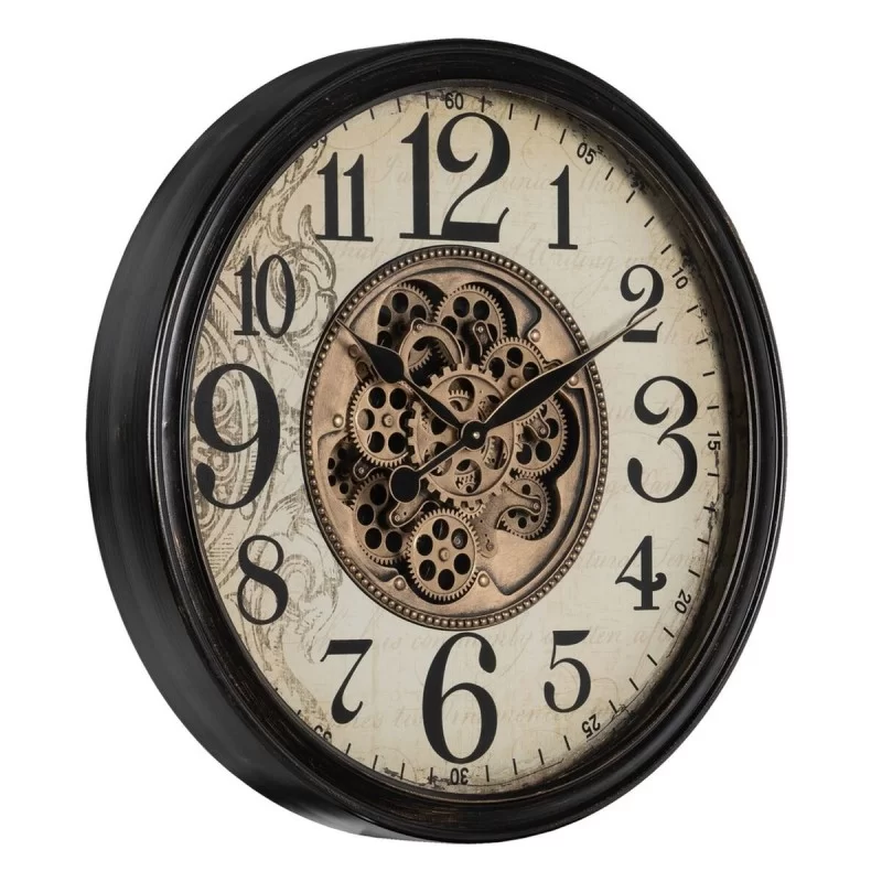 Wall Clock Black Cream Crystal Iron 66 x 9,5 x...
