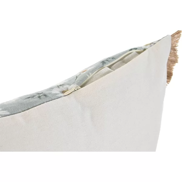 Cushion Home ESPRIT Green Beige Flowers Printed Romantic 45 x 5 x 45 cm (2 Units)