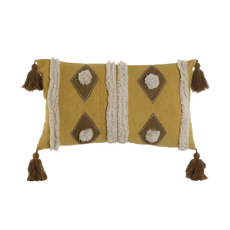 Cushion Home ESPRIT Brown Beige Mustard 50 x 15 x 30 cm