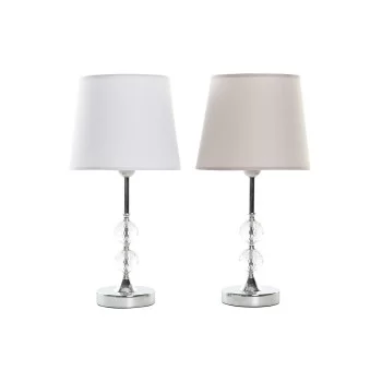Desk lamp Home ESPRIT White Beige Metal Crystal 50 W 220...
