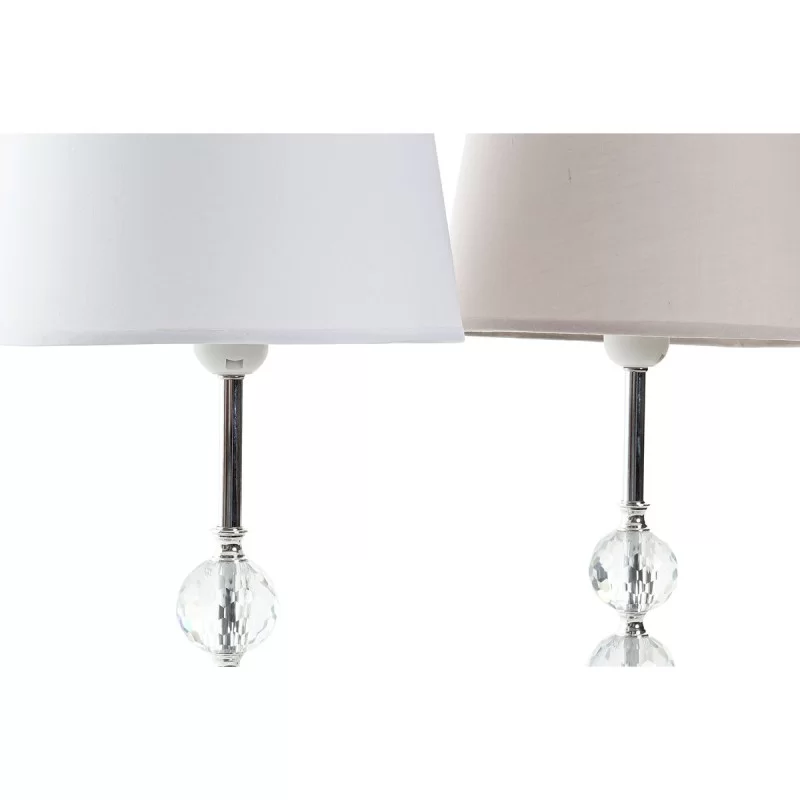 Desk lamp Home ESPRIT White Beige Metal Crystal...