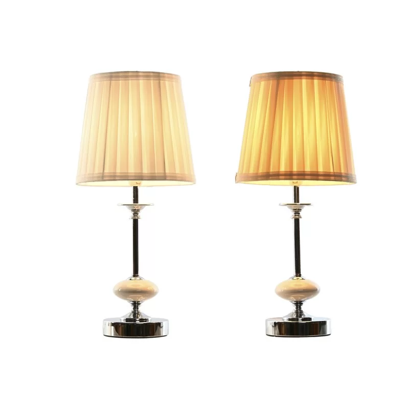Desk lamp Home ESPRIT White Beige Metal...