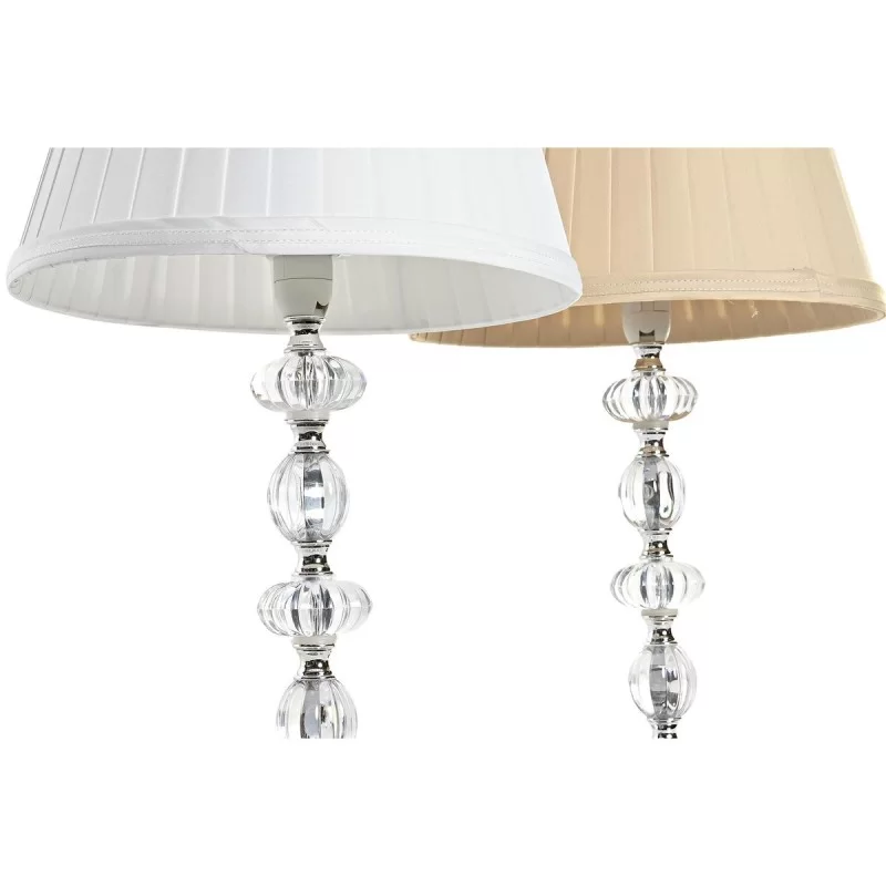 Desk lamp Home ESPRIT White Beige Metal Crystal...