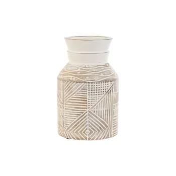 Vase Home ESPRIT White Natural Mango wood Colonial 15 x...