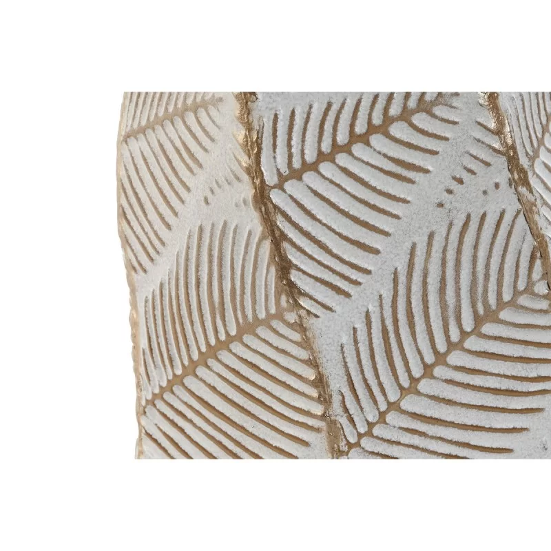 Vase Home ESPRIT White Golden Metal Tropical...