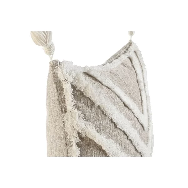 Cushion Home ESPRIT White Grey Tassels Boho 45 x 15 x 45 cm