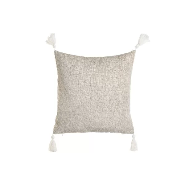 Cushion Home ESPRIT White Grey Tassels Boho 45 x 15 x 45 cm