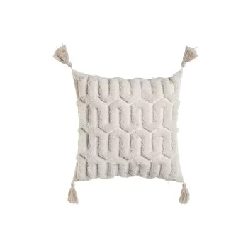 Cushion Home ESPRIT White Tassels Boho 45 x 15 x 45 cm