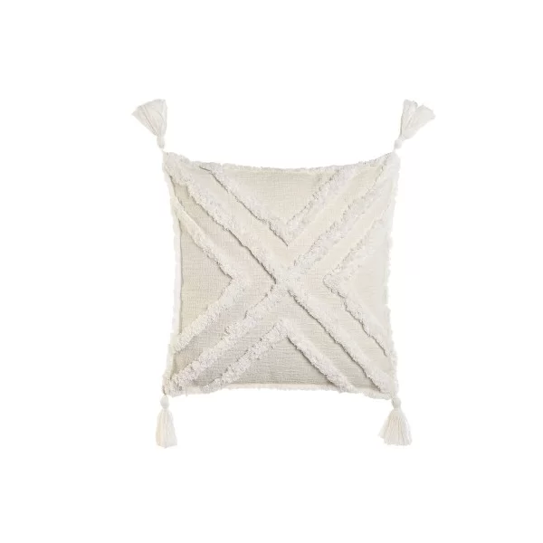 Cushion Home ESPRIT White Tassels Boho 45 x 15 x 45 cm