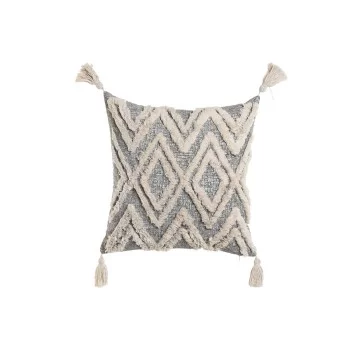 Cushion Home ESPRIT White Grey Tassels Boho 45 x 15 x 45 cm