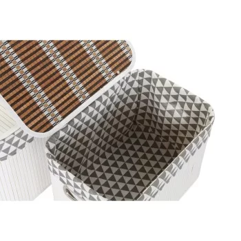 Basket set DKD Home Decor Polyester Cotton MDF Bamboo (51... 2