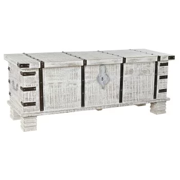 Chest DKD Home Decor Metal White Mango wood (116 x 40 x...