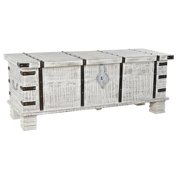 Chest DKD Home Decor Metal White Mango wood (116 x 40 x 45 cm)