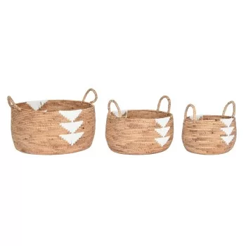 Basket set DKD Home Decor White Natural Rope Seagrass...