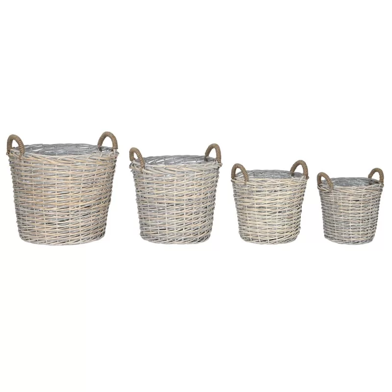 Log Stand Home ESPRIT wicker Rope 55 x 58 x 57 cm