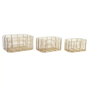 Basket set DKD Home Decor Metal polypropylene 40 x 30 x...