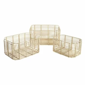 Basket set DKD Home Decor Metal polypropylene 40 x 30 x... 2