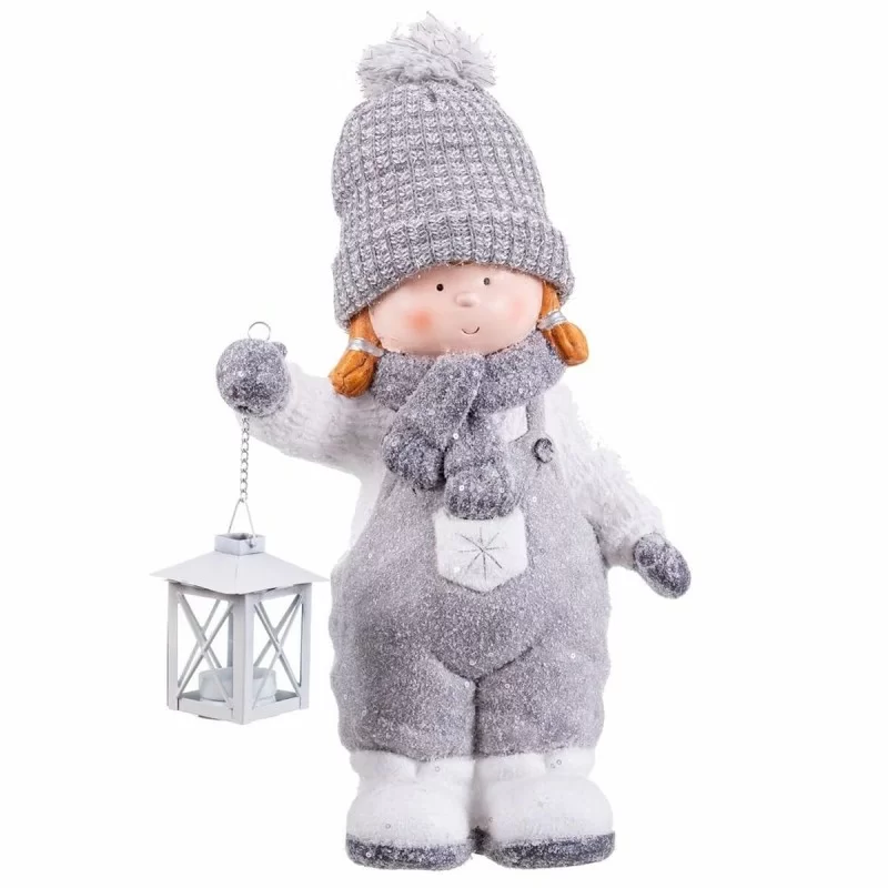 Christmas bauble White Grey Girl 23,5 x 16,5 x...