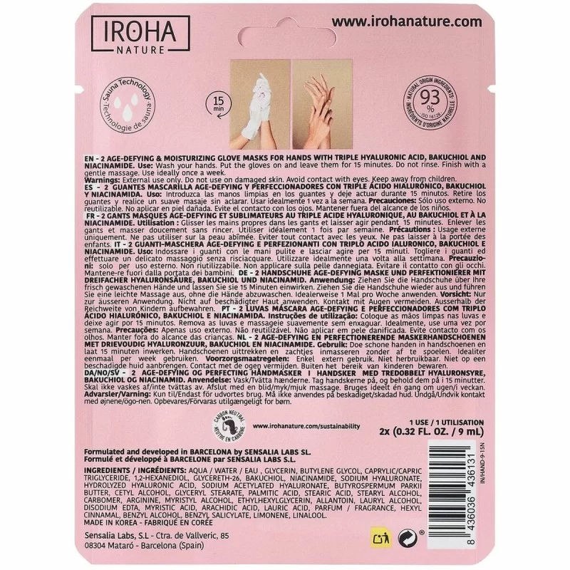 Hand Mask Iroha IN/HAND-9-15 Anti-ageing...