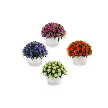 Decorative Flower Bunch Plastic 14 x 12 x 14 cm (12 Units) 2
